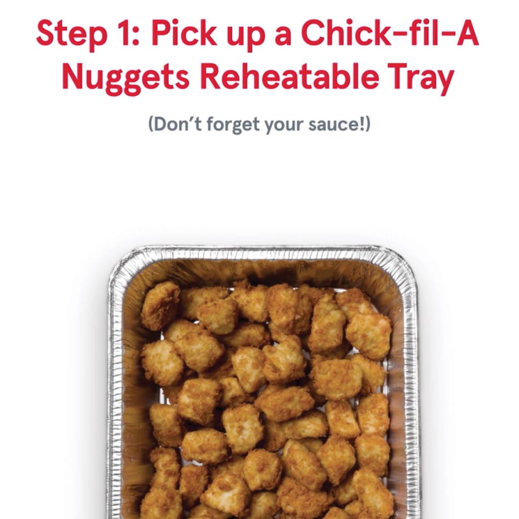 pick-up a reheatable nugget tray